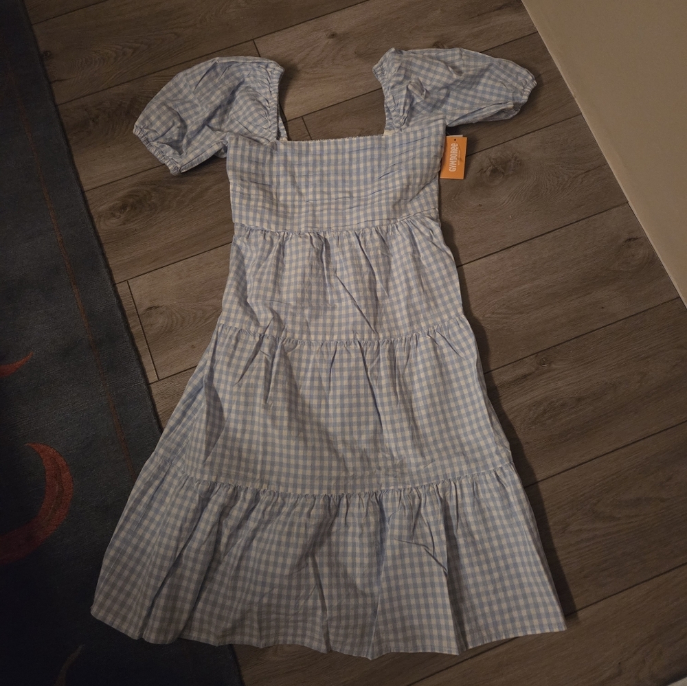 Gymboree Mommy And Me Matching Blue Gingham Puff Sleeve Dress